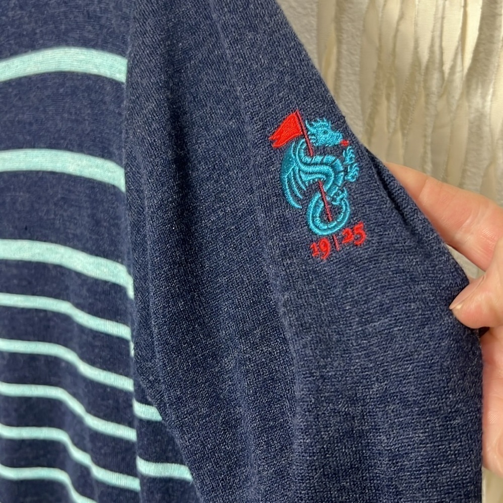 Dunhill Lanes NWOT Silk Wool Cashmere Navy Crewneck Sweater Size M - Picture 2 of 10